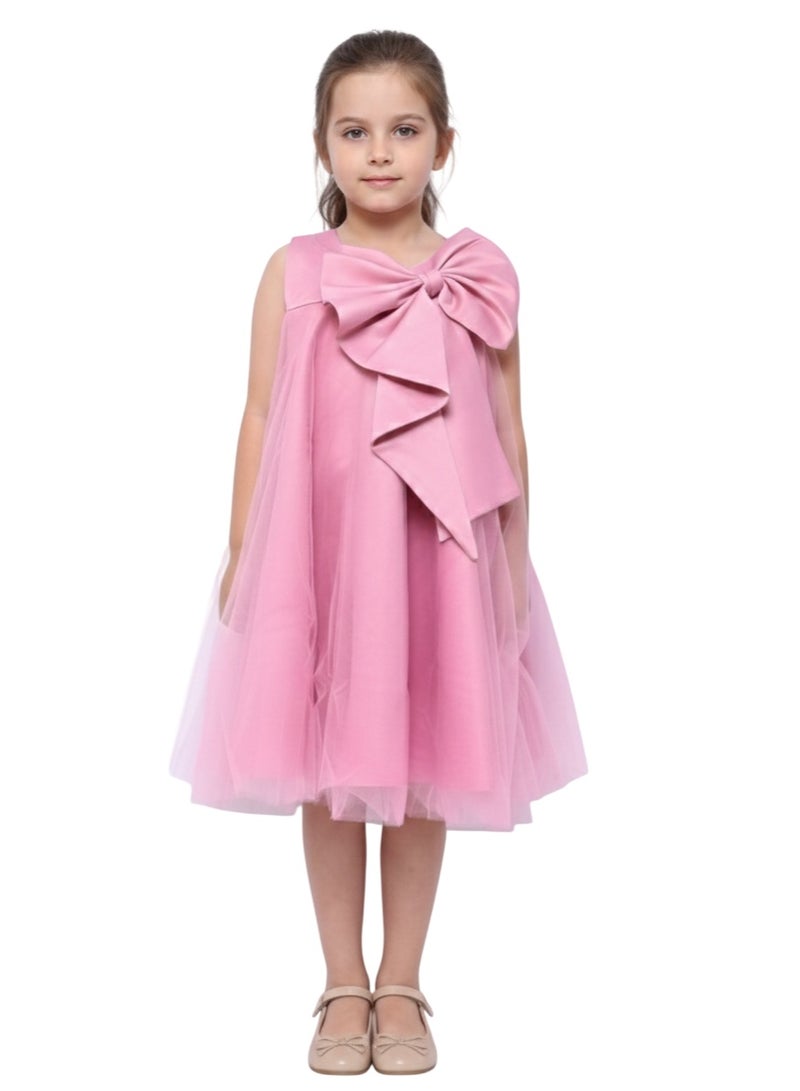 D'Daniela Pink Bow Tulle Dress - Image 3